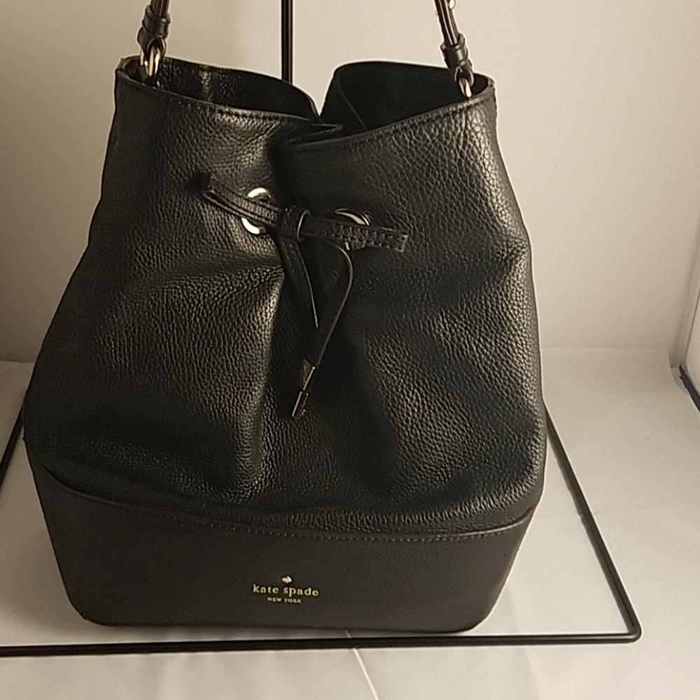 Kate Spade Black Peeble Leather Hobo Style Purse